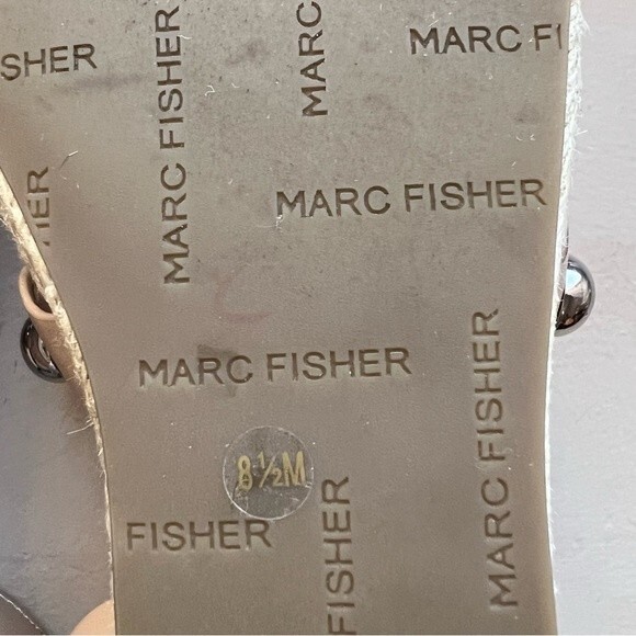 Marc Fisher Faythe Silver Studded Straps Cork Soles Platform Sandals Women’s 8.5 - Picture 14 of 15